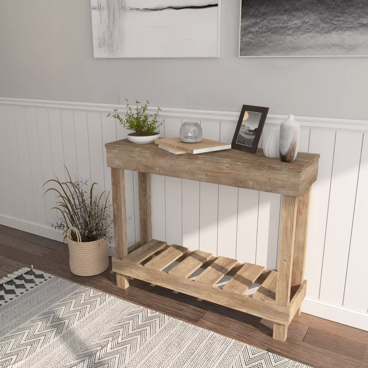 Farmhouse Reclaimed Wood Small Console