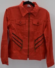 DG2 Diane Gilman Orange Zippered jacket size small NEW NWT style 071134