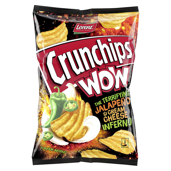 Lorenz Crunchips Wow JalapeñO Cream Cheese Chips Snack 10 X 110G 10Er Pack-image