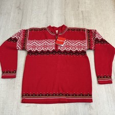 New Hanna Anderson Girls 12 Red Holiday Alpine Nordic Ski Sweater Size 12 150 CM