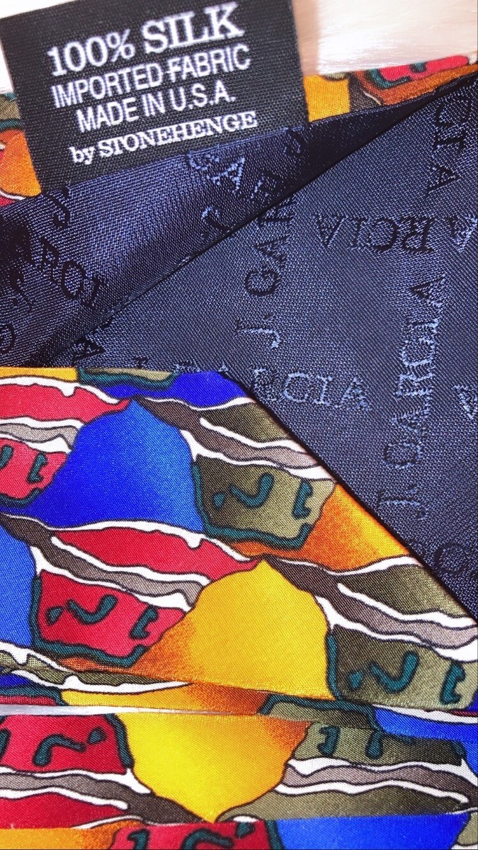J Garcia Men's Silk Necktie Race Record Dreams Collection Eight USA 57" 3.75" View 4
