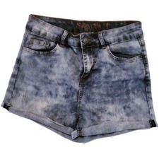 Indigo Rein Denim Cuffed Shorts Size 9 Soft Stretch Distressed