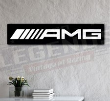 Plaque Métal Enseigne AMG, déco garage voiture, décoration panneau mercedes
