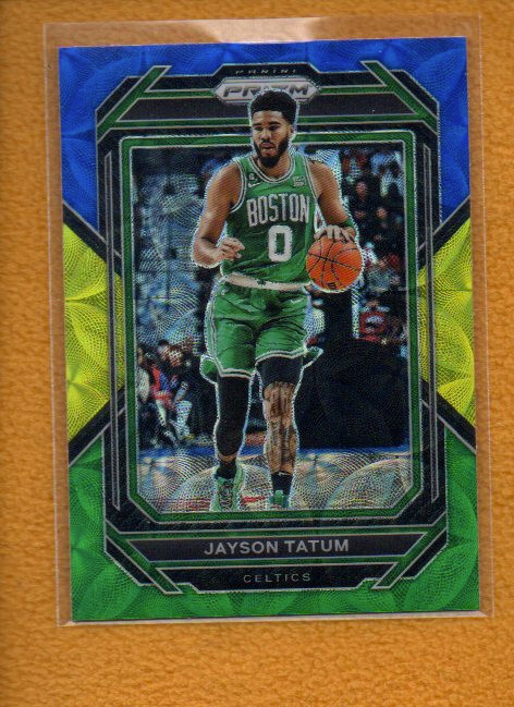 Jayson Tatum 2022-23 Panini Prizm Prizms Choice Blue Yellow Green #17
