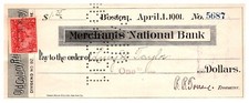 1901 Signed Check Lucy W Taylor Old Colony Railroad Boston Massachusetts