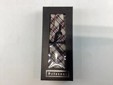 Setazone Burgundy Tan Check Dress Bowtie NEW