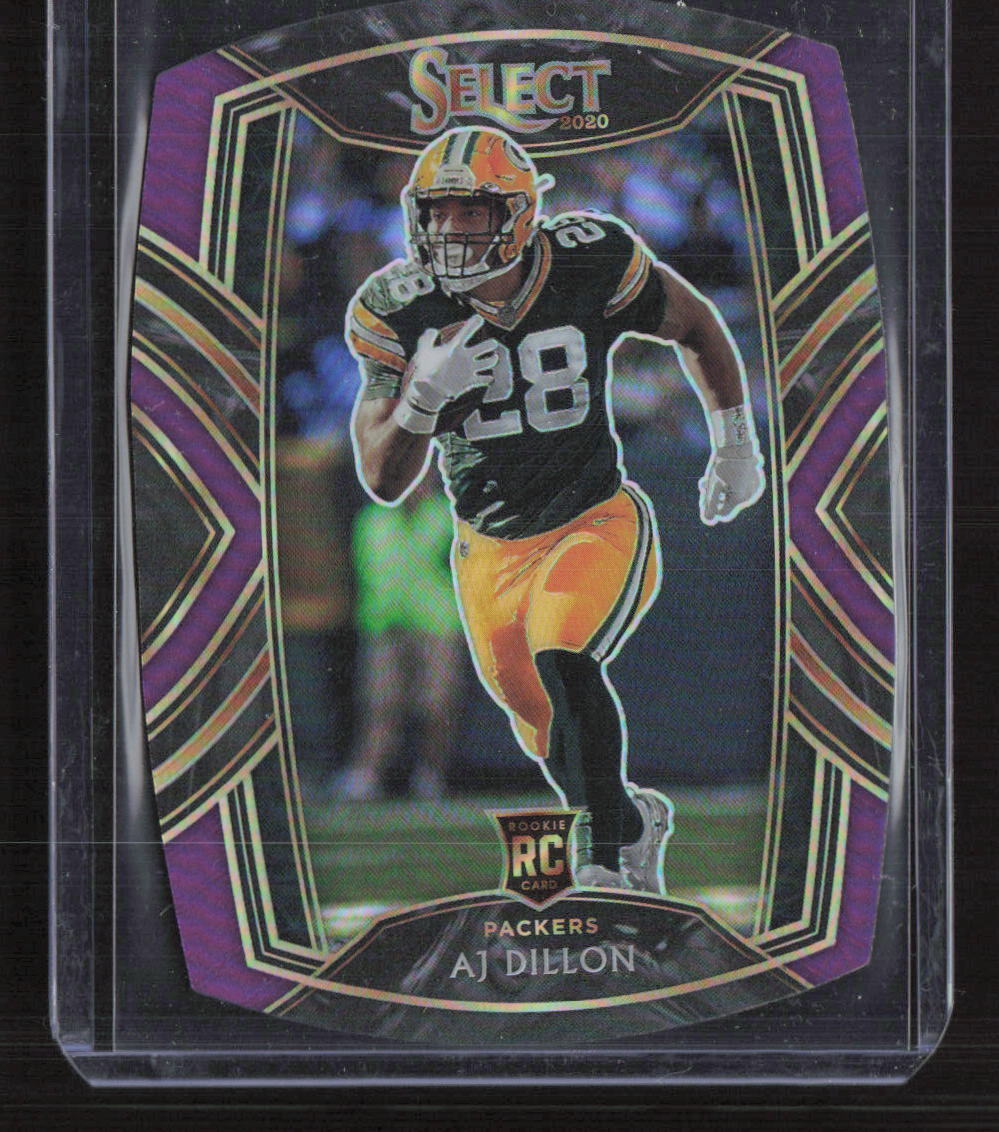 2020 Panini Select #265 AJ Dillon Purple Die Cut