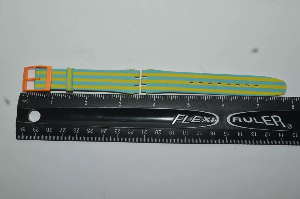 Strap for a 1993 Swatch Gents GO100 OMBRELLONE 17mm Leather France New Old Stock - Image 4 of 4