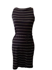RALPH LAUREN T-shirt Dress Petite Xsmall Black & Gold Knee Length