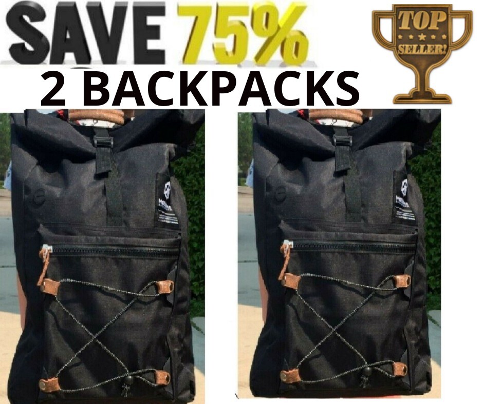 LOT 2 BACKPACK COLOR BLACK  21" BAG  school,travel camping  Backpack OUTDOOR NWT
