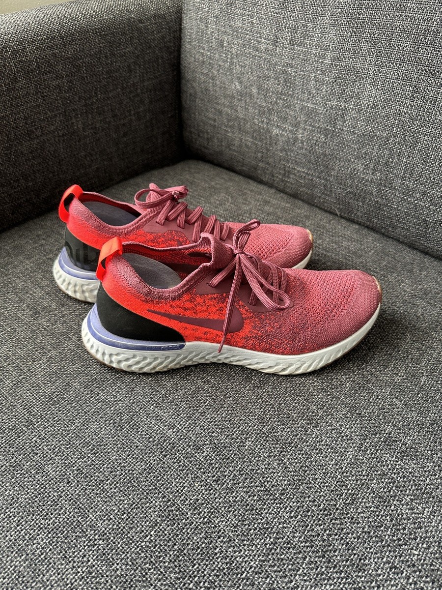 Nike Women’s Epic React Flyknit Running Shoe Rust Pink Crimson Size  10