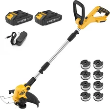 Cordless String Trimmer and Edger, 12 Inch 20V Weed Wacker Battery Operated Lawn