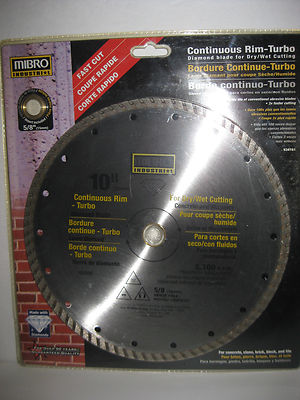 10'' MIBRO Industrial Continuous Rim Turbo Diamond Blade for Dry/Wet Cutting