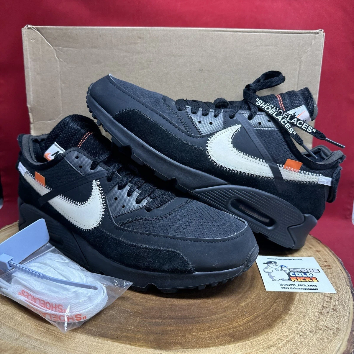 Nike air max 90 off white black on feet top