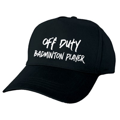 Take a Break Cap - OFF DUTY BADMINTON SPIELERMÜTZE - Mütze schwarz bedruckt - Geschenkidee