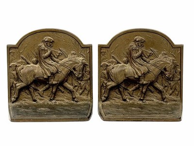 Antique Washington at Valley Forge Bookends by Hubley, Circa 1925