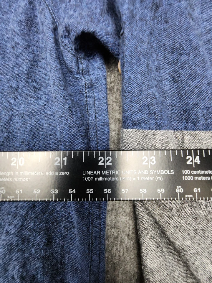 Ocean Current Men's XL Black Blue and Grey Long Sleeve Button Down Shirt - Image 3 of 4