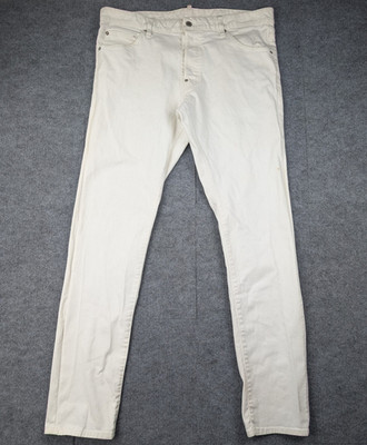 Dsquared2 Cool Guy Jeans Mens 54 US44 White Denim Italy Streetwear Minimal Taper