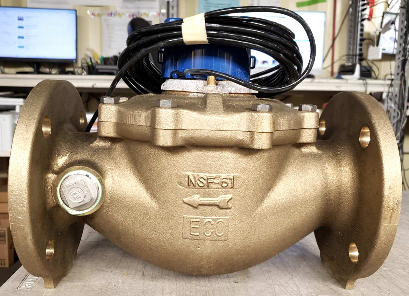MVR 350 Hersey Water Meter Turbine 3" Port LowFlow Sensitive 4 Hole 12"Lx9.3Hx7W