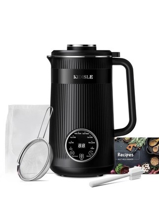 KIDISLE 32oz Nut Milk Maker Soy Oat Almond Machine Self Cleaning Black