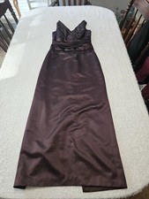 David’s Bridal Crinkle Chiffon Ruffle Gown – Chocolate Brown Women’s Size: 6