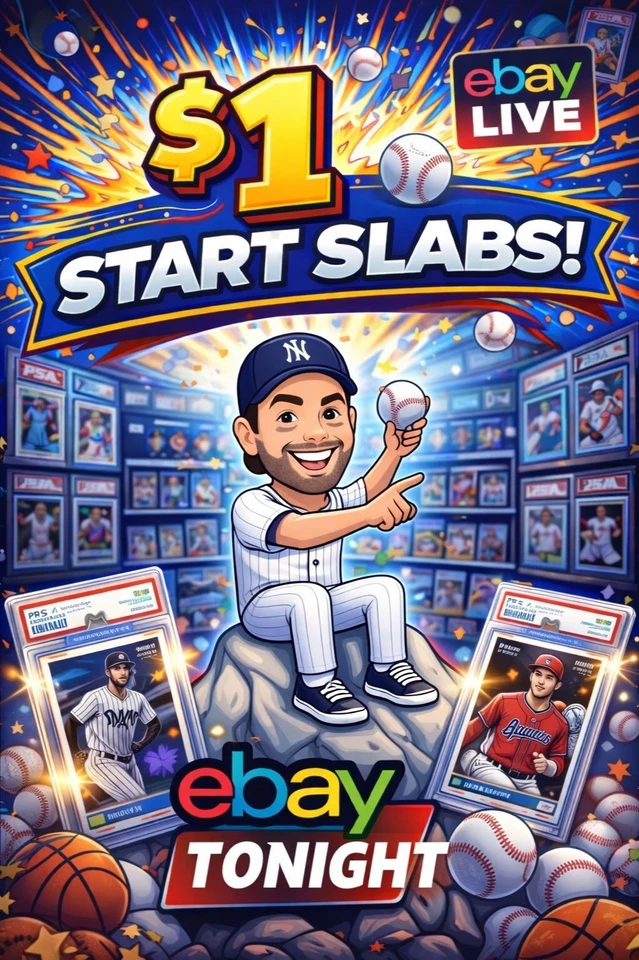 $1 START 🔥 Graded + Raw Baseball Cards LIVE!