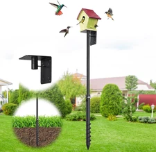 Heavy Duty Bird Feeder Pole Outdoor, 73" - 1.2 Inch Metal Stake, Squirrel Proof,