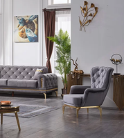 Sessel Grau PolstermöBel Modern Wohnzimmer Luxus Polstersessel