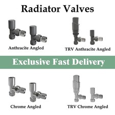 15mm x 1/2" Angled Radiator Tap Valve Thermostatic Manual TRV UK