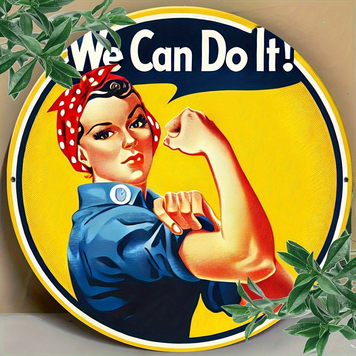 We Can Do It Vintage Retro Street Art Metal Sign 8x8inch