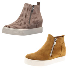Steve Madden Wedge Women's Suede Fashion Sneakers Shoes