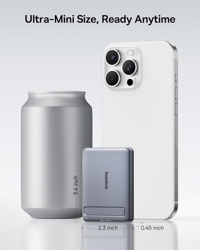 Baseus Magsafe Power bank, Qi2 Certified Battery Pack, 5000mAh 15W - 第 3/7 張圖片