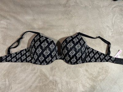 Victoria's Secret PINK Wear everywhere push-up bra Size 36DD Black and white