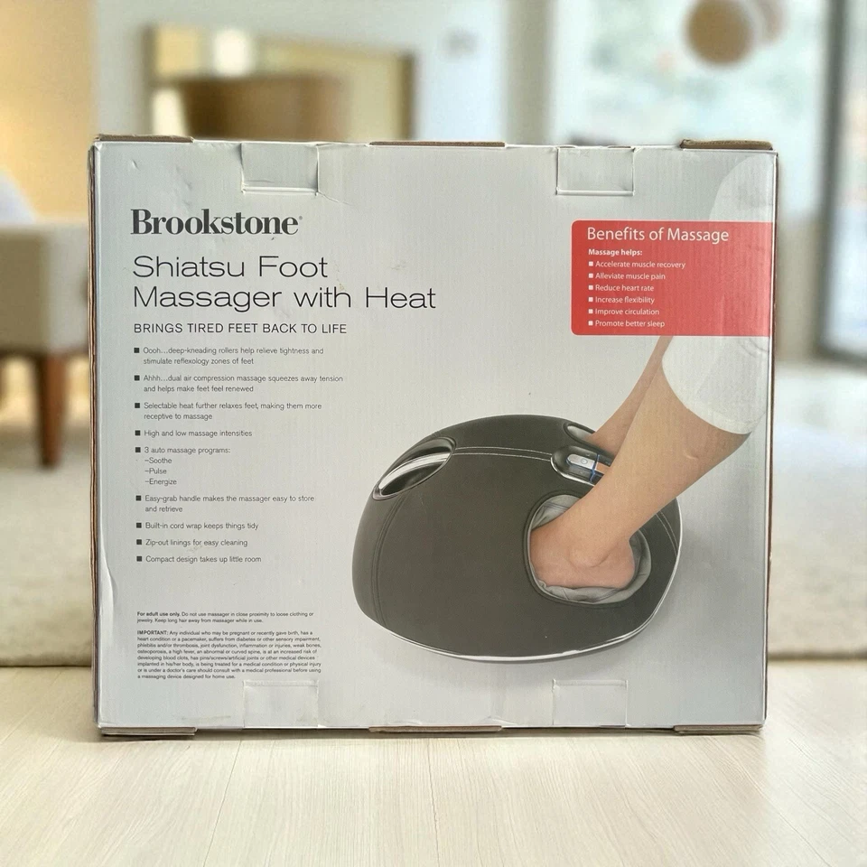 Masajeador de pies Brookstone Shiatsu con calor seleccionable modelo E-8090 probado Foto 2 de 4