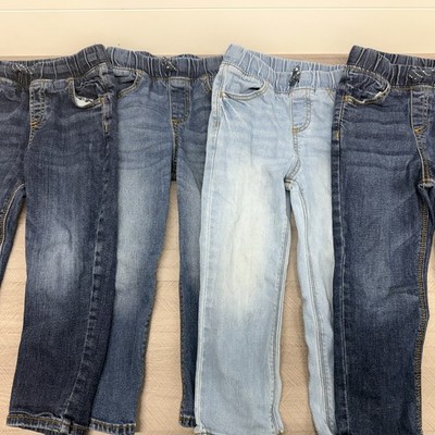 Jumping Beans Pull-On Blue Denim Jeans Size 4T  Boys Toddler Straight Leg 4 Pair