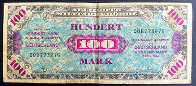 #ad #ad 1944 WWII Germany Allied Occupation Military Currency 100 Mark Banknote Fine $18.48