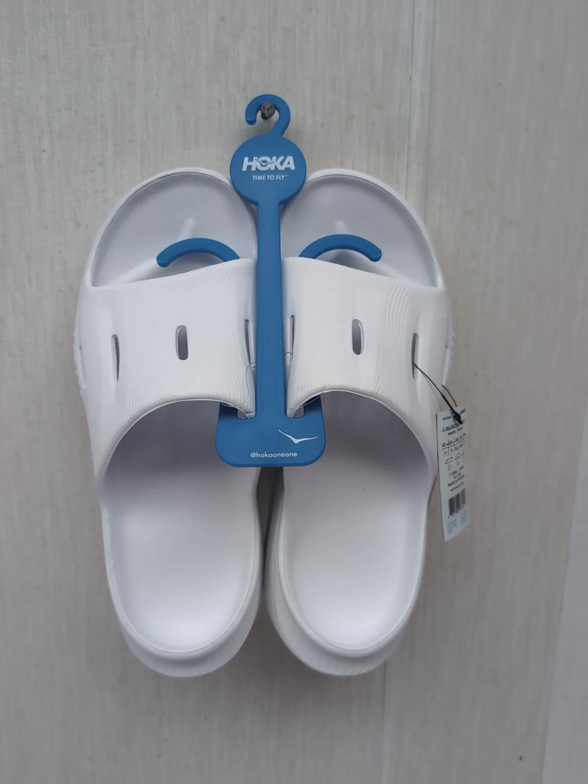 Hoka One One Ora Recovery Slide 3 Lightweight Sandal White Sz M9 W11 A58