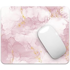 Square Mouse Pad with Stitched Edge, 9.3L x 7.8W inches, MP21-Pink Marble