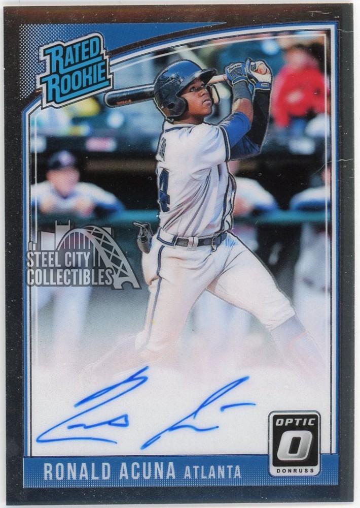 Ronald Acuna Jr. #RA (Baseball Cards 2018 Panini Donruss Optic Rated Prospect Signatures) — is it worth grading?