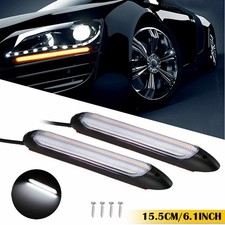 6 Led Headlight Strip Light Drl Sequential Flowing Turn Lamp Signal Amber White 6 Led Headlight Strip Light Drl Sequential Flowing Turn Lamp Signal Amber White