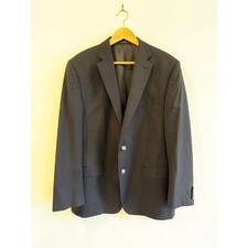 Michael Kors Mens Navy Blue Wool Blend Blazer Sport Coat Silver Crest Buttons 42
