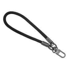 Keychain Wristlet Lanyard 400mm Long Braided Wrist Lanyard Black