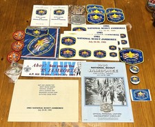 Boy Scout 1985 National Jamboree Lot Patches Belt Buckles Aquatic Staff 