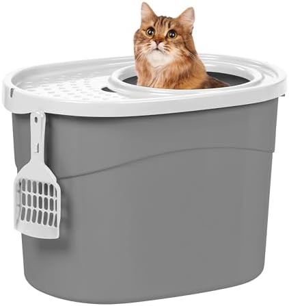 Enclosed Top Entry Cat Litter Box