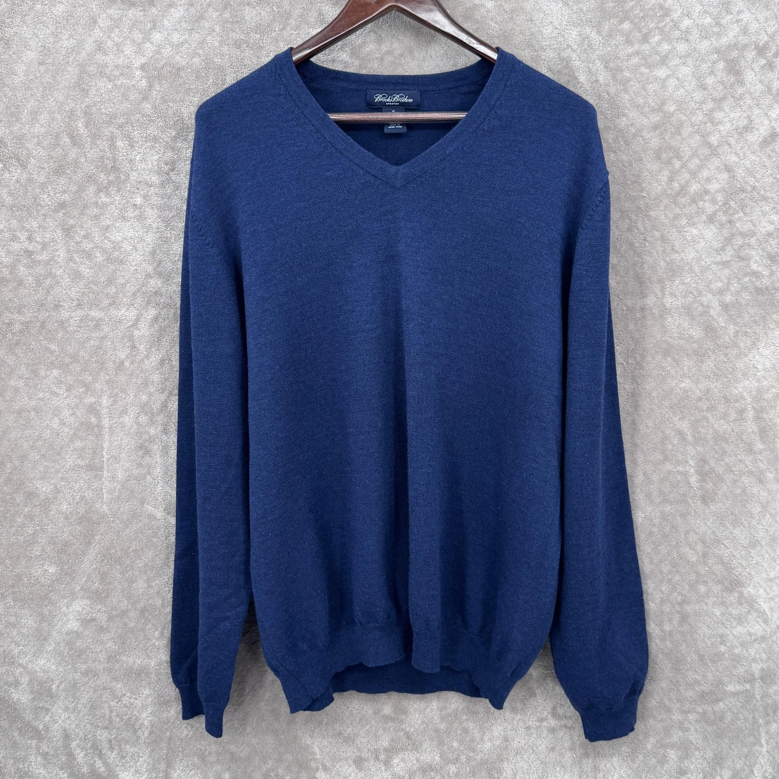 Brooks Brothers Sweater Mens XL Blue Merino Wool V Neck Stretch Knit Pullover
Opens in a new window