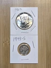 90% & 40% US Silver: 1967 Kennedy Half Dollar & 1943-S Mercury Dime