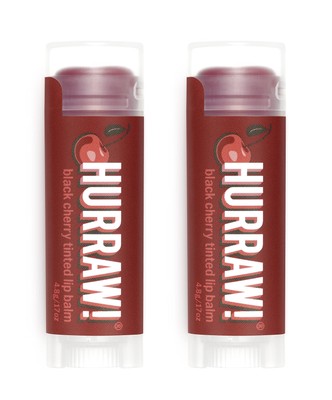 Hurraw! Black Cherry Tinted Lip Balm, 2 Pack: Organic, Certified Vegan, Cruelty