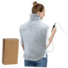 Heating Pad for Back Neck and Shoulders Pain Relief, Electric Heating Grey