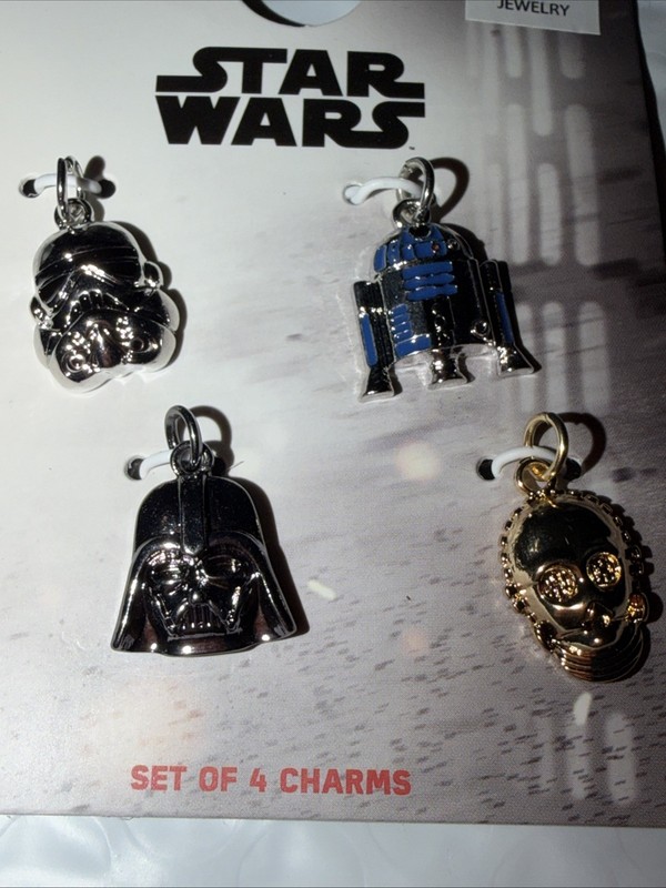 Set of 4 STAR WARS Charms Darth Vader R2D2 Storm Trooper C-P30 Disney New
