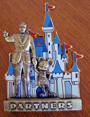 Disneyland 2008 Cinderella's Castle Mickey & Walt Partners Official Trading Pin